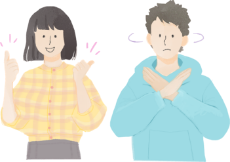ストレート反応型　イラスト